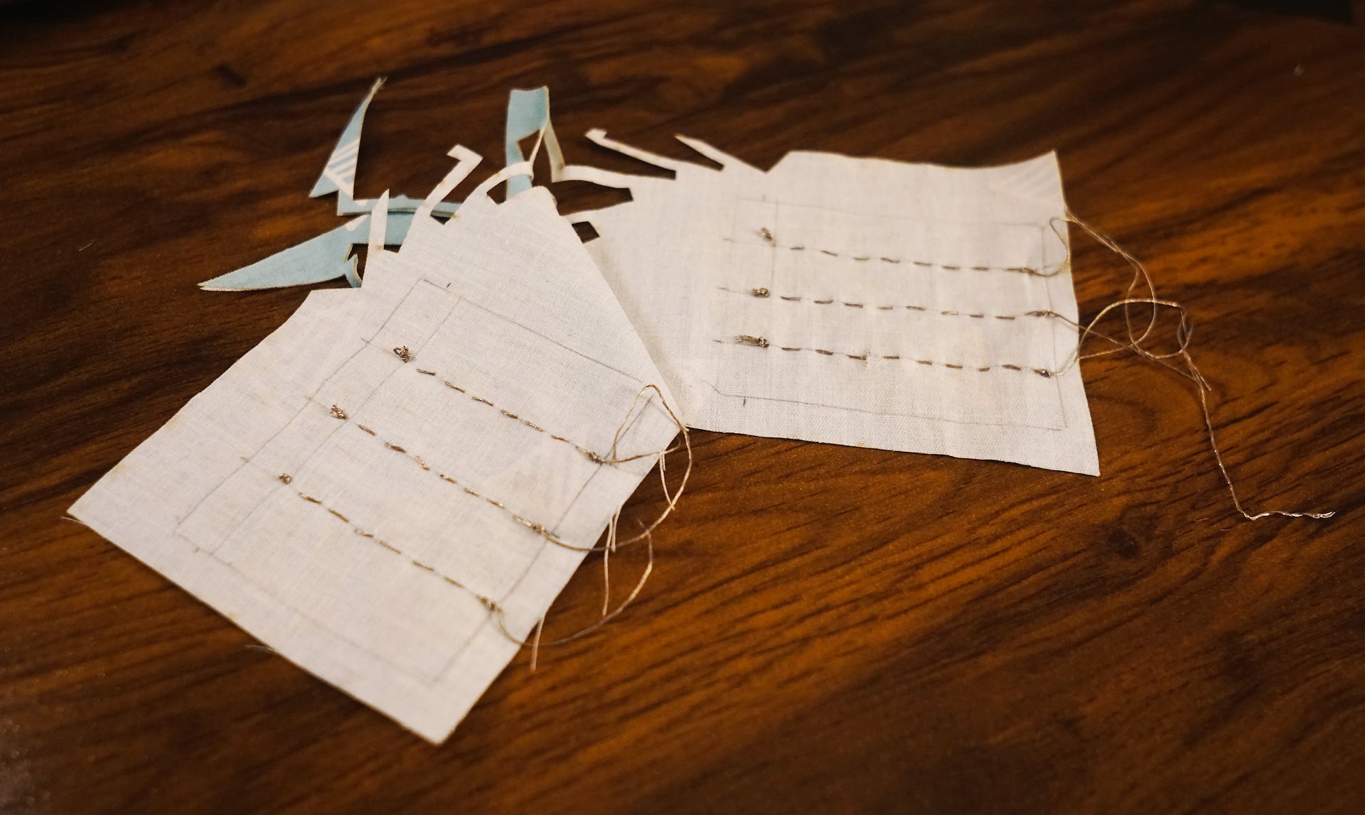 sewing in conductive thread